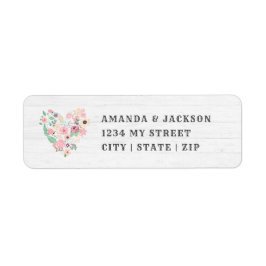 Étiquette Blush rose Floral Mariage Adresse de retour
