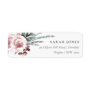 ÉTIQUETTE BLUSH ROSE ROSE HOLLY BERRY ADRESSE DU NOUVEL AN