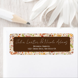 Étiquette Bohème séché Rustique Floral Automne Falls Mariage