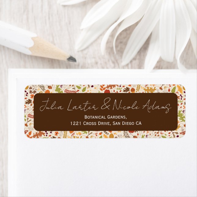 Étiquette Bohème séché Rustique Floral Automne Falls Mariage (En situation)