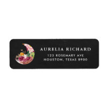 Boho Burgundy Floral Moon Rustique Chalkboard