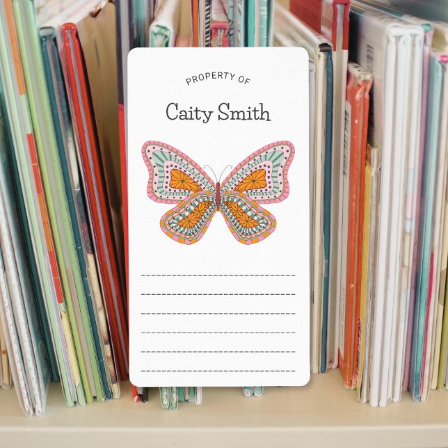 Étiquette Boho Butterfly property of  (Créateur téléchargé)