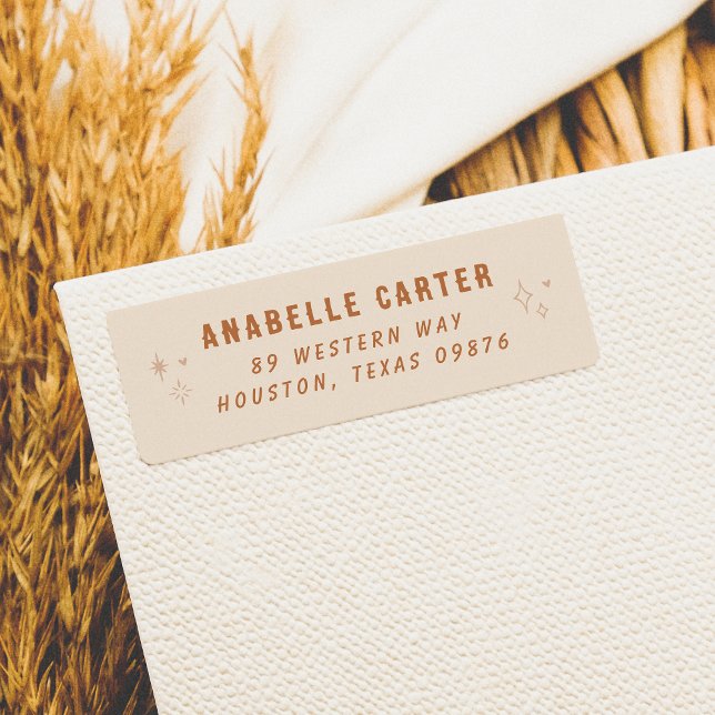 Étiquette Boho Chic Sparkles Nom et adresse de retour (Return Address Label Mock-up)