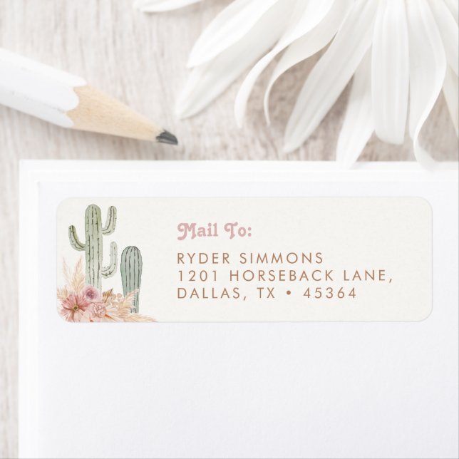 Étiquette Boho Cowgirl Custom Mailing Retours Adresse Étique (En situation)