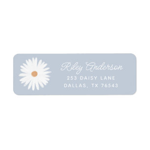 Étiquette Boho Daisy Anniversaire Fête Adresse de retour