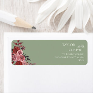 Étiquette Boho Fleur sauvage Beige Wedding RSVP Return Adres