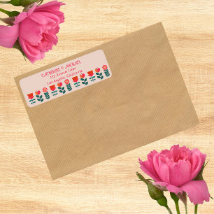 Étiquette Boho Floral Retro Lumineux Et Mariage Gras