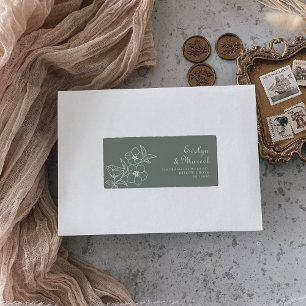 Étiquette Boho Green Destination Floral Mariage Retour