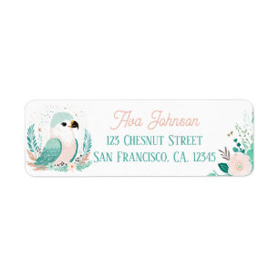 Étiquette Boho Mint Green Eagle Retourner l'adresse Étiquett