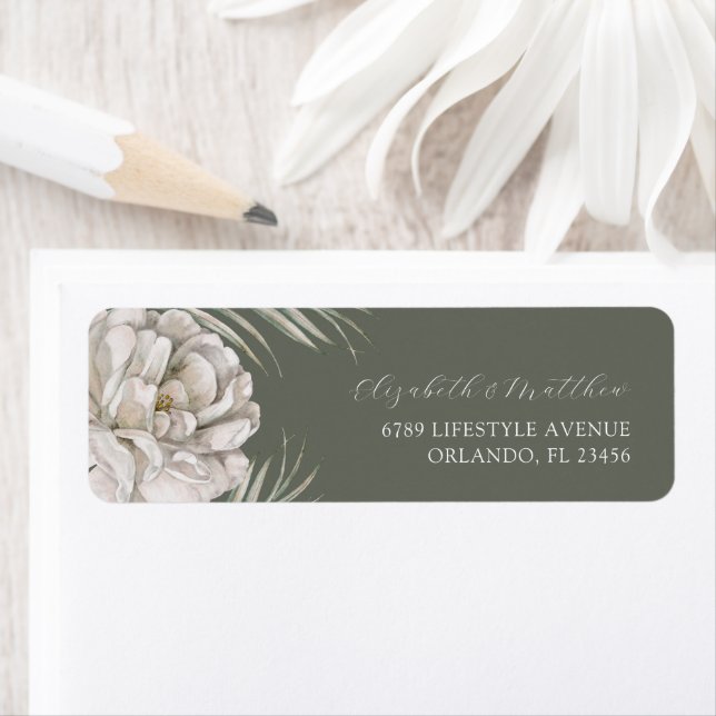 Étiquette Boho Pampas Grass Return Address Label (En situation)