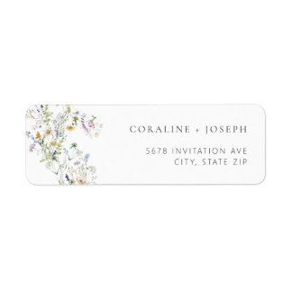 Étiquette Boho Prairie Fleur sauvage RSVP Adresse de retour