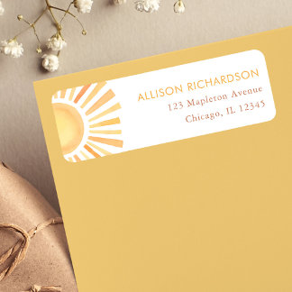 Étiquette Boho soleil muet teintes jaunes neutre neutre