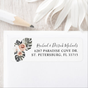 Étiquette Boho Tropical Floral Beach Vibe