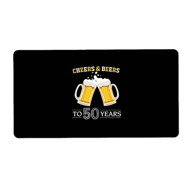 Étiquette Boire de bière Cheers et bières à 50 ans Anniversa (Devant)