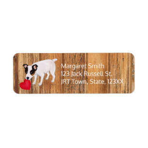 Étiquette Bois d'adresse de Jack Russell Terrier Valentine