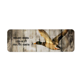 Étiquette Bois de grange rustique Ouest Pays volant Canard s