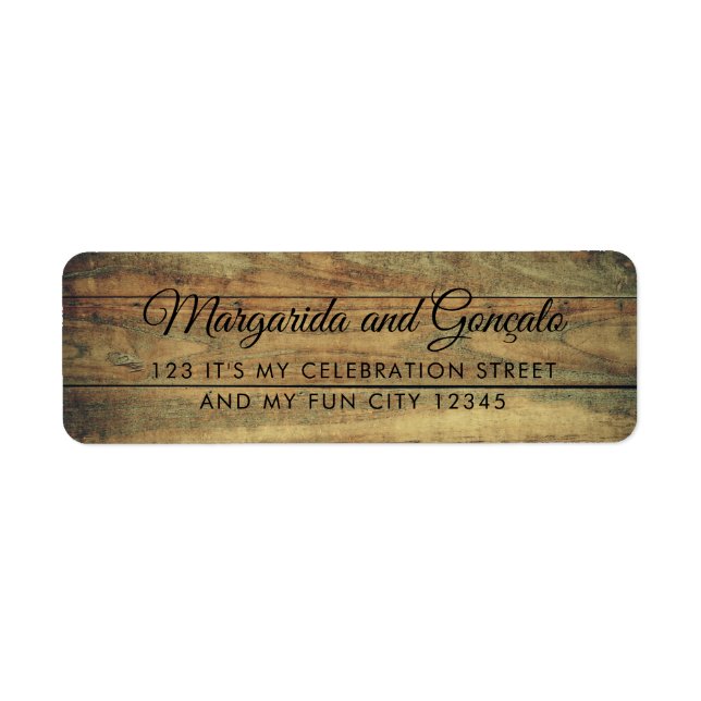 Étiquette Bois rustique à l'air simple usé Texture Brown (Devant)