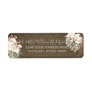 Étiquette Bois rustique Classé Floral Tropical Foliage Maria