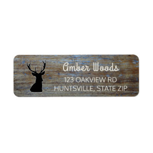 Étiquette Bois rustique   Woodland Buck Deer