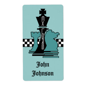 Étiquette Boîtes Ex Libris Jeux d'échecs pièces King Rook
