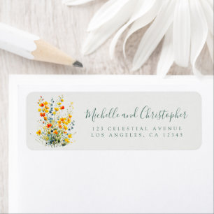 Étiquette Bold Summer Floral Mariage Adresse de retour