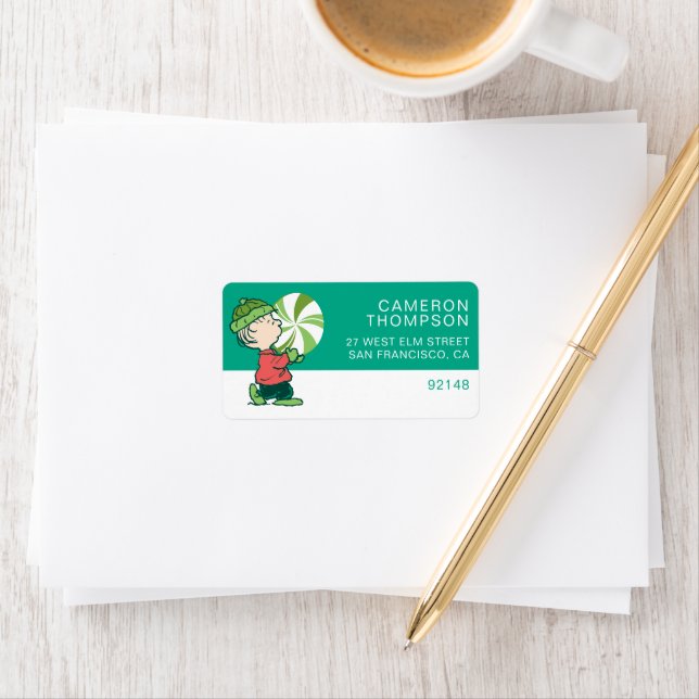 Étiquette Bonbon de menthe de Linus (En situation)