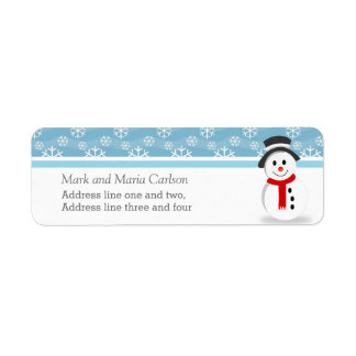 Étiquette Bonhomme de neige et flocons de neige Noël personn