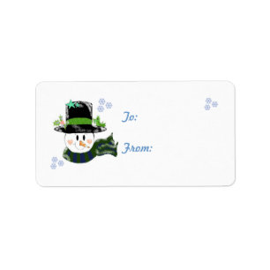 Étiquette Bonhomme de neige jovial
