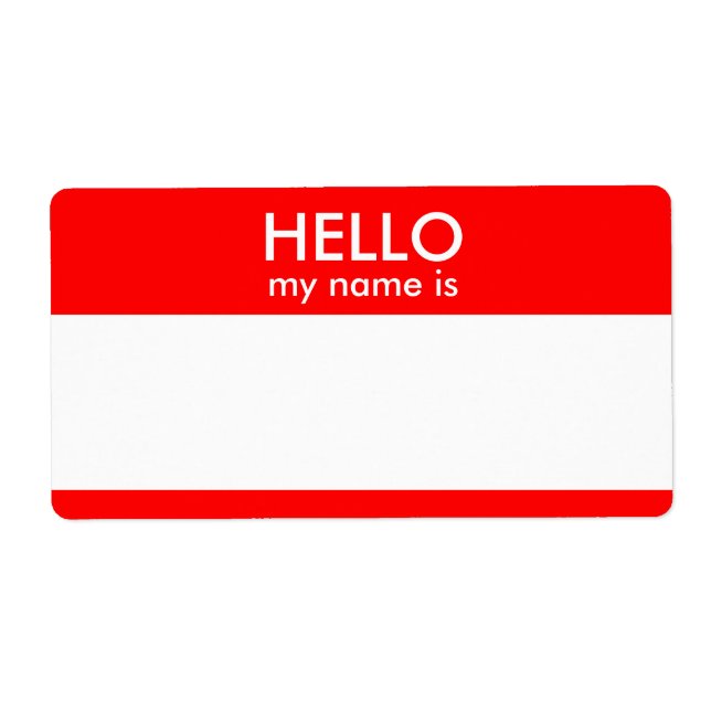 Étiquette BONJOUR mon nom est (Devant)