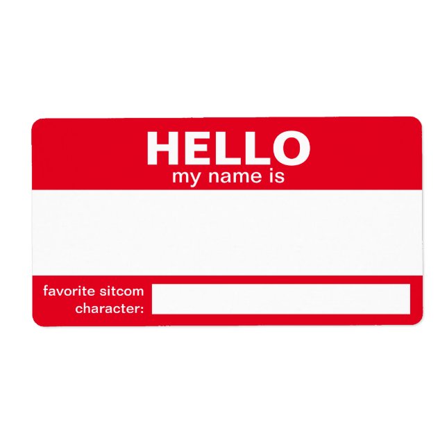 Étiquette Bonjour Mon Nom Est.... badge / autocollant / étiq (Devant)
