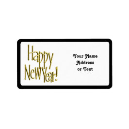 Étiquette Bonne année - Gold Text
