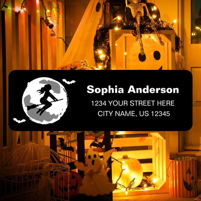 Étiquette Bonne sorcière Halloween Partie Adresse de retour (Créateur téléchargé)