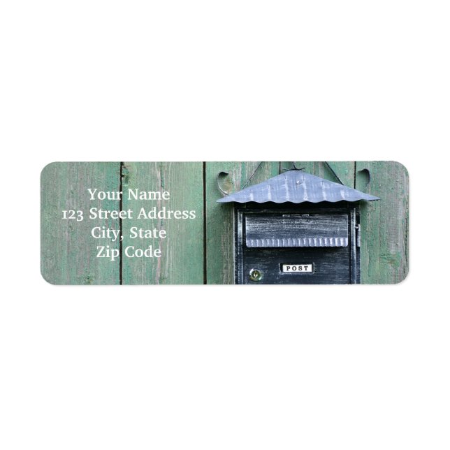 Étiquette Bonne traversée postale ! Boîte aux lettres. (Devant)