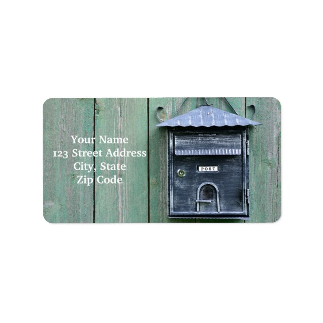 Étiquette Bonne traversée postale ! Boîte aux lettres. (Devant)