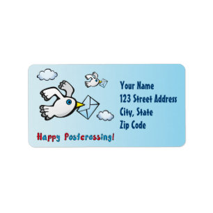 Étiquette Bonne traversée postale ! - Poste de pigeon.