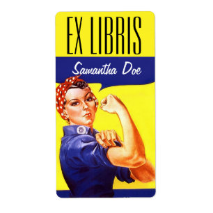 Étiquette Bookplate Rosie le Riveter Ce livre ex libris