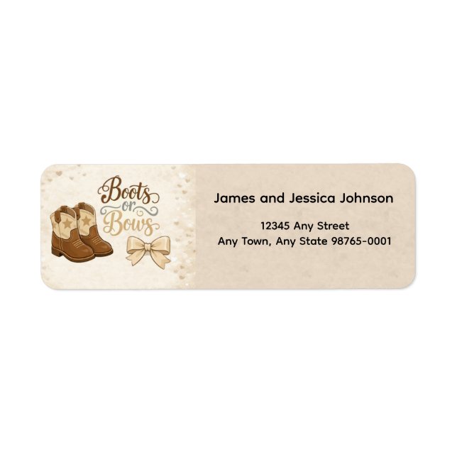 Étiquette Boots and Bows Return Address Label (Devant)