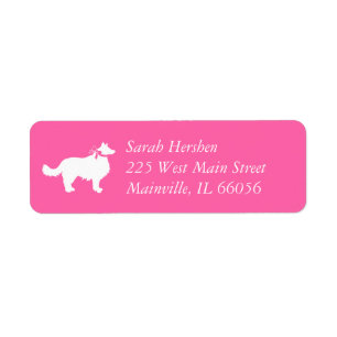 Étiquette Bordure Collie Chien Baby shower Chien Chiot Rose 