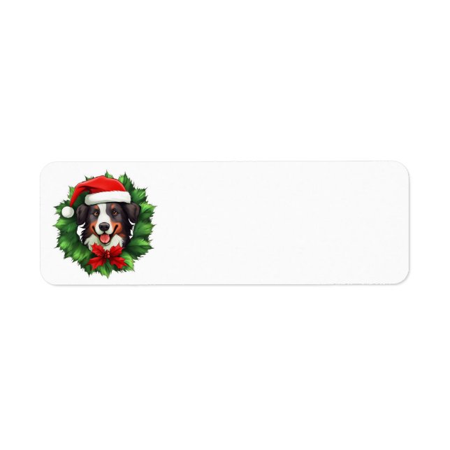Étiquette Bordure Collie fil de Noël (Devant)