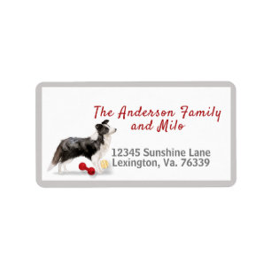 Étiquette Bordure Collie Jouets Accueil Adresse de retour