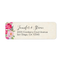 Bordure de rose et de pivoine rose