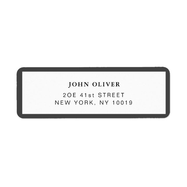 Étiquette Bordure gris foncé Adresse officielle de retour La (Devant)