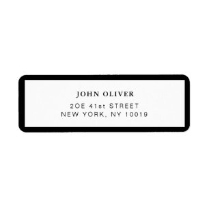 Étiquette Bordure noire Adresse officielle de retour Label