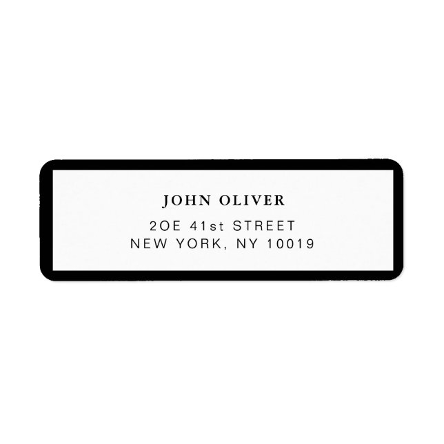 Étiquette Bordure noire Adresse officielle de retour Label (Devant)