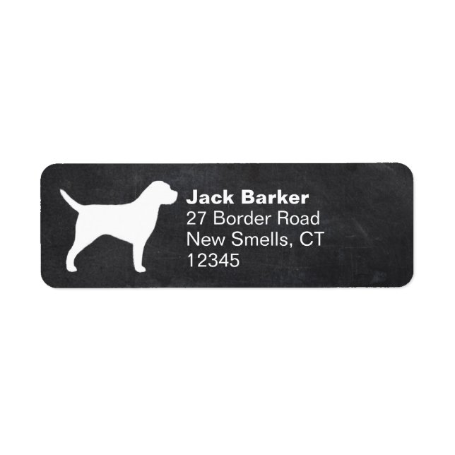 Étiquette Bordure Terrier Chien race Silhouette Adresse de r (Devant)