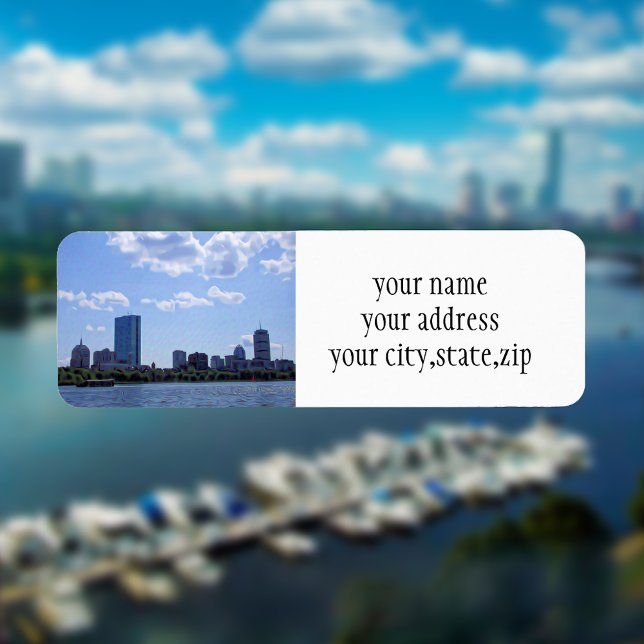 Étiquette Boston De La Rivière Charles (Créateur téléchargé)