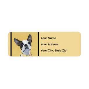 Étiquette Boston Terrier Peinture - Cute Original Chien Art