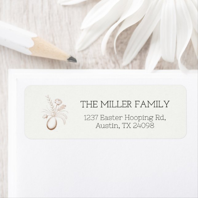Étiquette Botanical Easter Personalized Return Address Label (En situation)