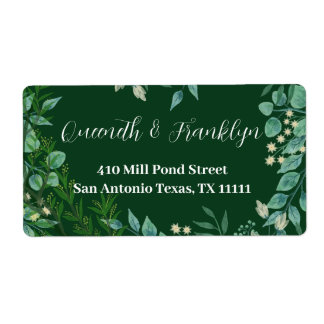 Étiquette Botanical Greenery Floral Mariage Return Adresse
