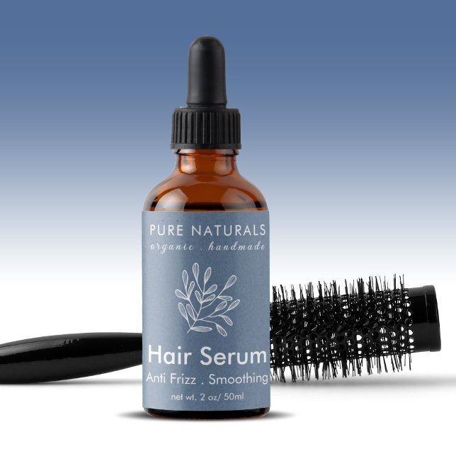 Étiquette Botanique moderne Neutral Bleu Produit naturel (Modern Botanical Neutral Blue Natural Product Label)